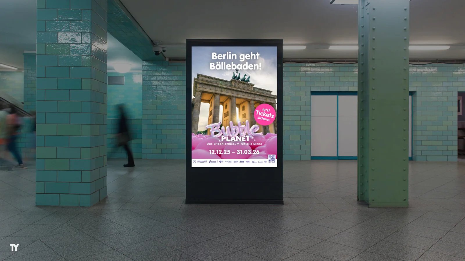 Bubble Bath OOH Mockup in Berlin Subway